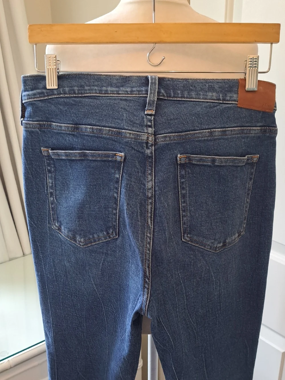J.Crew‎ Womens Demi Boot Cut Crop Medium Stretch Wash Crop Jeans Raw Hems 29